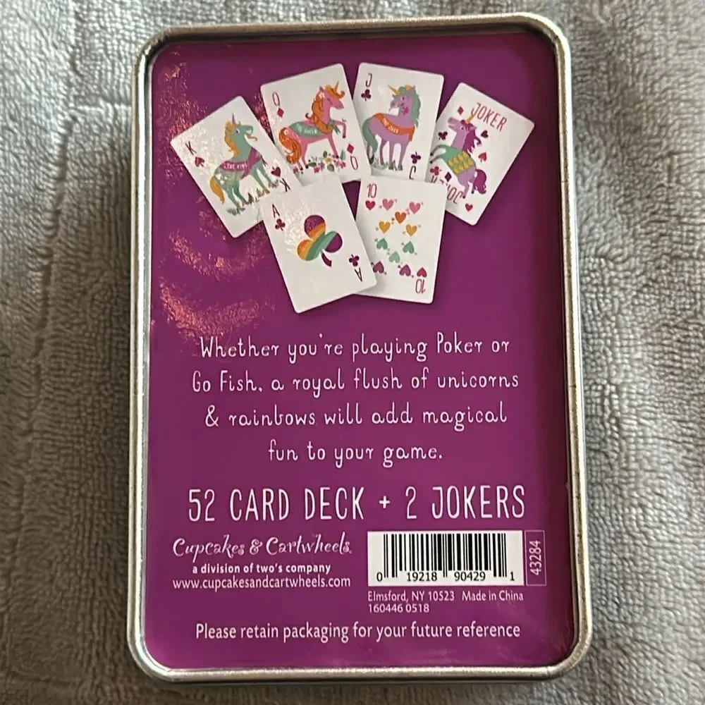 Cupcakes & Cartwheels Royal 🦄 Unicorn Playing Cards in Tin Case!
